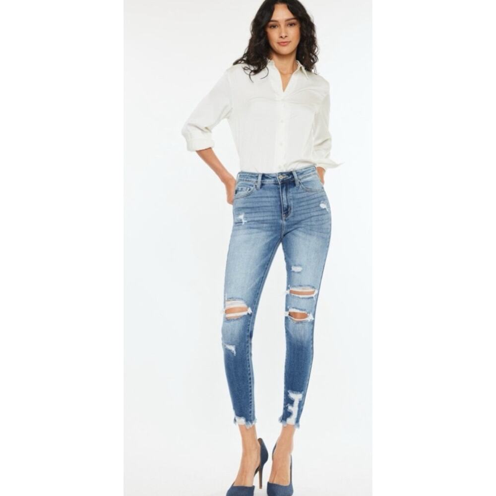 Kancan Los Angeles high rise fray hem ankle jegging size 7/27